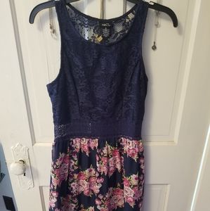 Navy blue floral dress